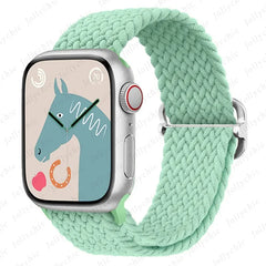 Braided Loop Strap For Apple watch Ultra Band 49mm 44mm 40mm 45mm 41mm 42mm 38mm Elastic Solo bracelet iWatch series9 8 7 6 se 3