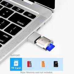 قارئ بطاقة SD من النوع C مع غلاف من سبائك الزنك، قارئ بطاقة SD مع محول USB C إلى USB، مناسب لأجهزة الكمبيوتر المحمولة، ماك بوك، سامسونج جالاكسي