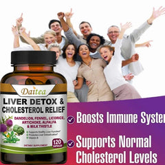 Liver Capsules Alfalfa, Dandelion + Milk Thistle Liver Detox and Cleanse for Healthy Antioxidants and Detoxifiers