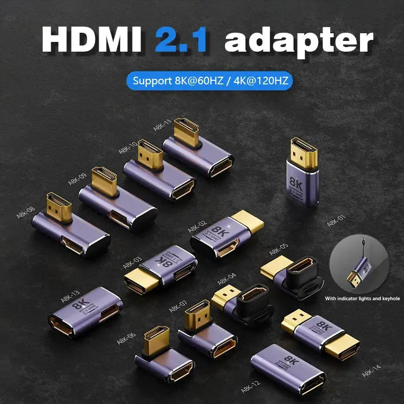 UGOURD HDMI2.1 Cable Adapter mini micro hdmi to HDMI 2.1 Converter 48Gpbs 8K60HZ 4K120HZ for HDTV Projector PS4 PS5 Laptop PC