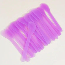 Purple facial mask mixing spatula sticks, scoops with slender handles