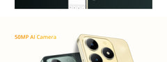 هاتف realme C61 الذكي بطارية 5000 مللي أمبير/ساعة شحن فائق السرعة 15 وات كاميرا 50 ميجابكسل AI شاشة 90 هرتز محرك AI IP54 256 جيجابايت NFC