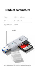 elough 2 in 1 TF SD Card Reader USB 3.0 USB 2.0 Memory Card Adapter Smart Cardreader Convertor for PC Laptop Accessories