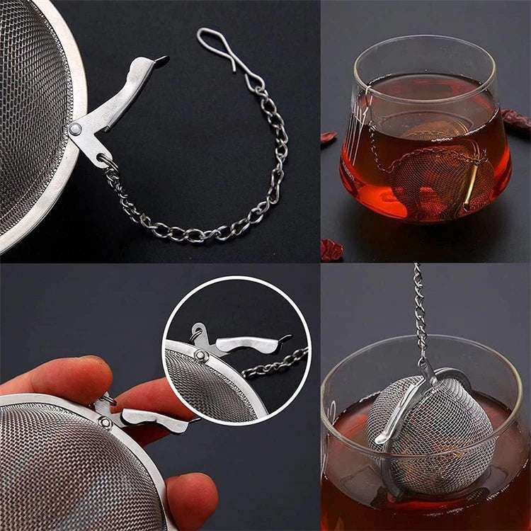LMETJMA Tea Infuser Stainless Steel Mesh Tea Ball Tea Strainers Tea Infuser Strainer Filters for Loose Tea Herbal Spices JT148
