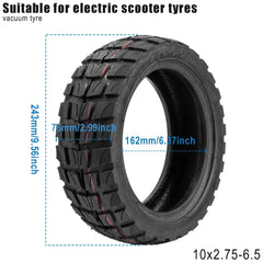 إطار خارجي 10x2.75-6.5 لسكوتر سبيدواي 5 دوالترون 3 الكهربائي مقاس 10 بوصات 10*2.75-6.5 بدون أنابيب للطرق الوعرة