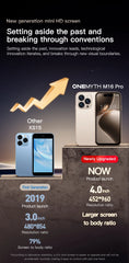 WORLD PREMIER SOYES ONEMYTH  Mini SmartPhone 16Pro 4.0" Android 10, Dual SIM, 2000mAh, 5MP Camera, 2GB+16GB, Face Unlock