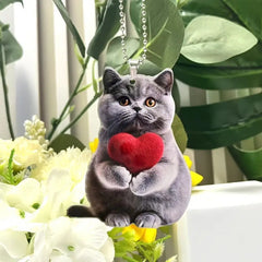 2D Acrylic Car Pendant Cute Cat Acrylic Animal Pendant for Rearview Vehicle Interior Decoration Automotive Trim Road Trip Fun