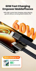 Olaf 60W USB Type C to Type C Cable Data Short Cable For iPhone 15 16 Samsung Xiaomi Fast Charging USB C to ios Cable Keychain