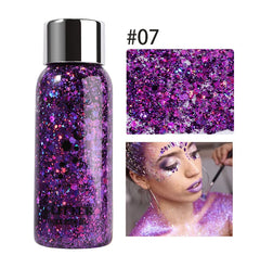Eye Glitter Nail Hair Body Face Gel Art Waterproof High Gloss Glitter Body Multifunctional Makeup Decoration Party Festival