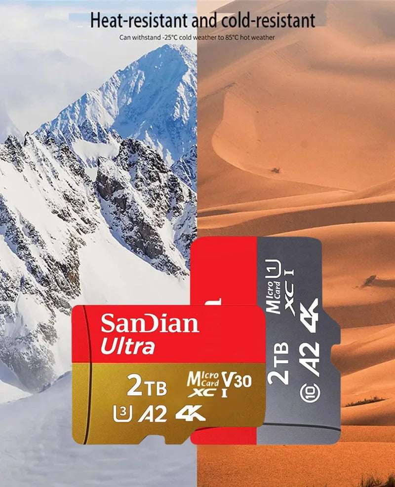 Original 2TB 1TB SanDian Ultra Card SD/TF Flash Memory Card 256/512GB Micro SD Card High Speed for Phone/Drone/Handheld Device
