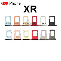 قطعة واحدة من حامل بطاقة SIM لهاتف Apple iPhone XR، حامل درج من الألومنيوم بفتحة واحدة مزدوجة، قطع غيار بديلة