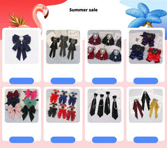 Hand Made Black Ribbon Tie Crystal Rhinestone Jewelry Men Shirts Hot New Girl Boys Collar Neck Ties School Uniform Women Necktie