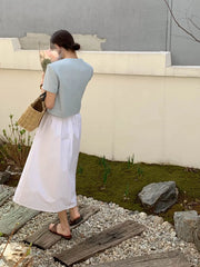 Chic Korean Sle round Ne Metal Single Button Loose ort Sve Outerwear for Women Summer Faion Commute Pure Color