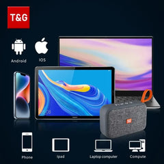 مكبر صوت TG506 محمول صغير لاسلكي مزود بتقنية البلوتوث 5.0 للاستخدام الخارجي والداخلي ومكبر صوت عالي الدقة يدعم بطاقة TF وراديو FM ومقاوم للماء