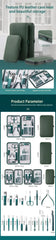 Green PU leather-look nail case with storage compartments for manicure tools