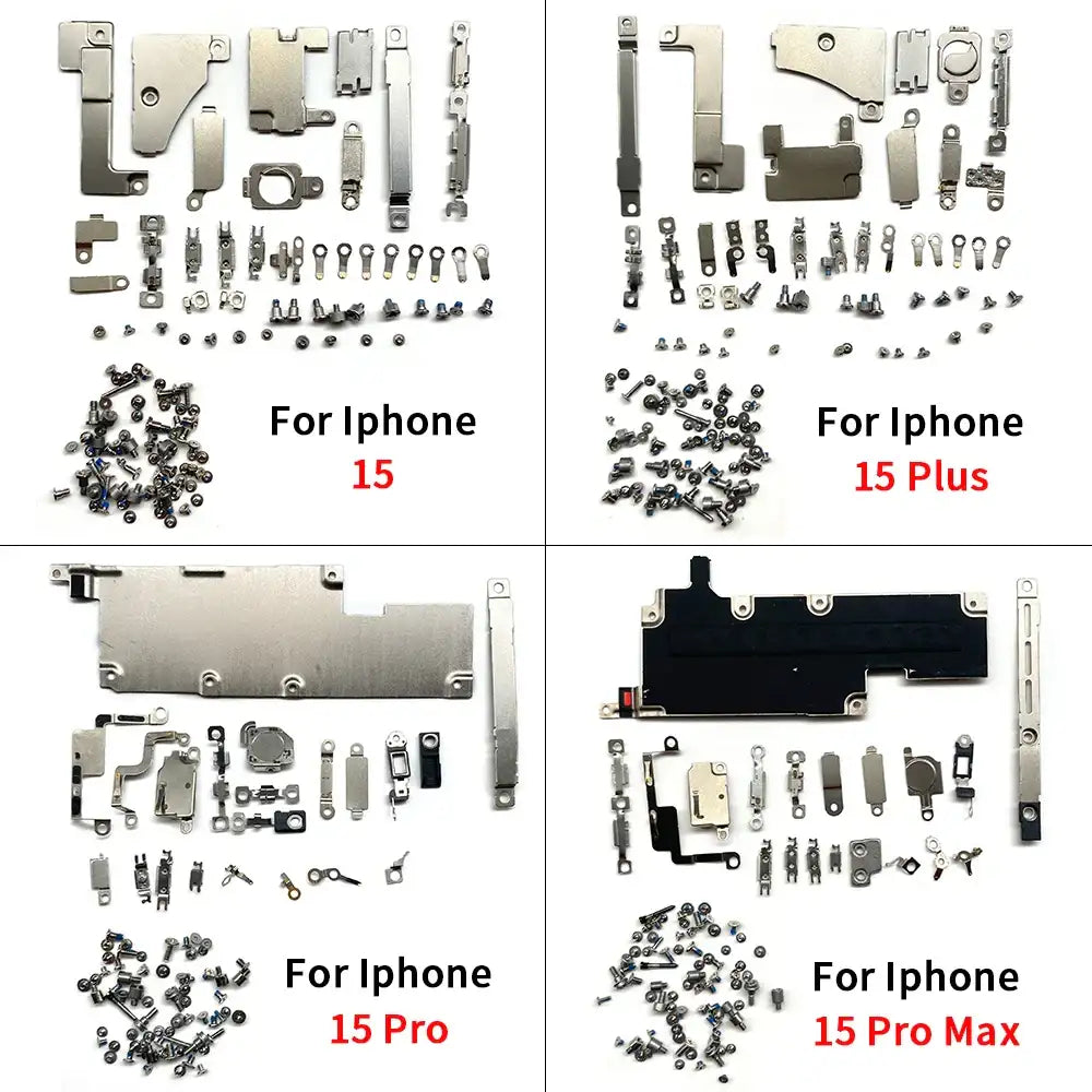 iPhone metal internal bracket replacement kit Mumzar full set of brackets and screws for iPhone 15 15 Plus 15 Pro 15 Pro Max