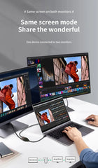 كابل موزع متوافق مع HDMI بمنفذين، بدقة 1080 بكسل، محول موزع Y لشاشة الكمبيوتر المحمول وصندوق التلفزيون