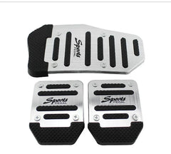 Aluminum Car Pedal Cover Set  Automatic Transmission & Gas Foot Covers in Red Silvery, Blue - Stylish Auto Interior Accessories