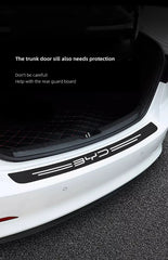5Pcs Car Carbon Fiber Stickers Door Sill Anti Scratch Decals For BYD Atto 3 Yuan Plus Han Tang EV F3 E6 Dmi Song F0 Qin Pro G3 I