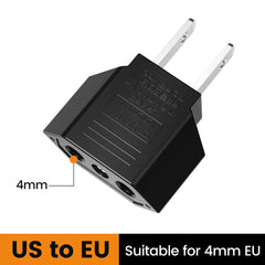 Elough 4.0mm US To EU Converter Plugs European EU To US America Travel Plug Adapter US to EU Power Adapter Electrical Plug
