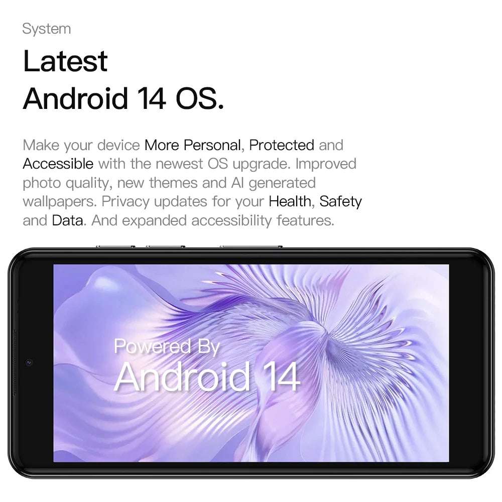 UNIWA Q9 Mini 4G Smartphone Android 14 Unisoc T606 4 Inch qHD 4GB RAM 64GB ROM Mobile Phone 2000mAh Face ID Small Cell Phone