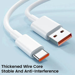 67W Fast Charger Cable for Xiaomi 11 12 Lite 13T Redmi Note 10 11T 12T 13 POCO X3 X4 F4 Quick Charging Type C USB Cable