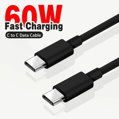 كابل بيانات شحن سريع PD 60 وات USB C إلى USB Type C كابل بيانات لهاتف Iphone 15 15Pro Huawei Samsung Xiaomi خط بيانات أسود أبيض 1 متر 2 متر 3 متر