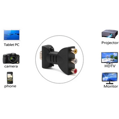 HDMI to 3RCA Red Yellow White Lotus Head Converter HDMI to AV Converter 3RCA Adapter