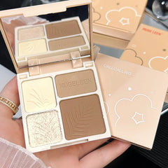 Highlight Repair Matte Fine Glitter Comprehensive Four-color palette Silhouette Nose Shadow Makeup Palettes Face Brightening