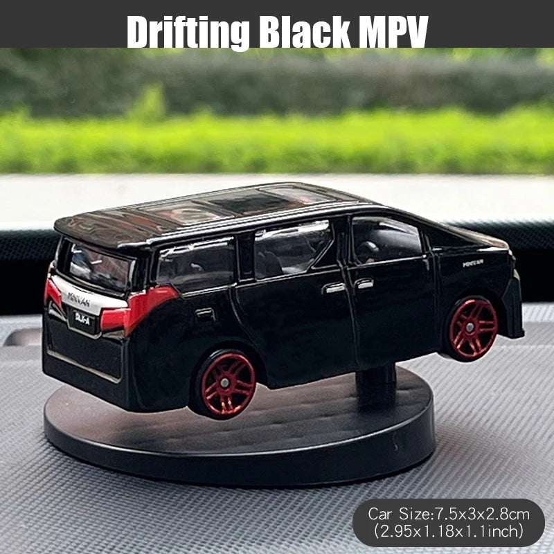 Drifting MPV Van Car Model Dashboard Ornaments Cool Fun Swing Moving Turning Interior Accessories Commercial Vehicle Decor Items