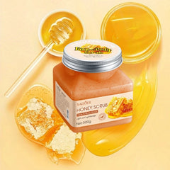 Honey Exfoliating Purifying Scrub 500g, Rich in Honey Extract, Charming Aroma, Long-Lasting Fragrance, Ice Cream Texture, Refreshing Skin Tactile, Rub Texture Delicate Scrub Particles Can Effectively Deeply Clean the Skin, Th