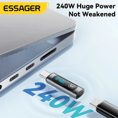 Essager USB 2.0 OTG Adapter 240W Fast Charging USB C To Type C Display Adapter OTG Connector For Samsung Xiaomi Huawei Lenovo