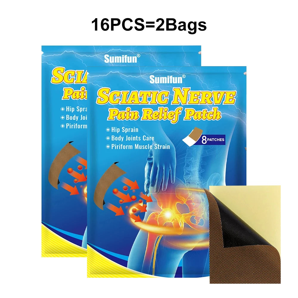 8/16pcs Sciatica Nerve Patches Lumbar Herniated Disc Piriformis Hip Joint Sprain Relief Sticker Muscle Joints Medical Care Patch
