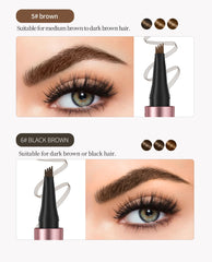4 Fork Tip Eyebrow Pencil 3D Microblading Waterproof Dark Brown Natural Colour Fine Stroke Magic Eyebrow Pencil 2024 New Ladies