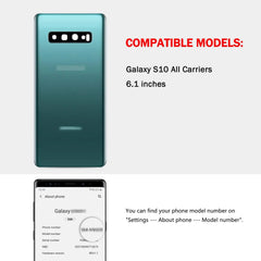 Compatible for Samsung Galaxy S10 Back Glass Cover Replacement 6.1-Inches SM-G973 All Carriers with Installation Manual + Repair
