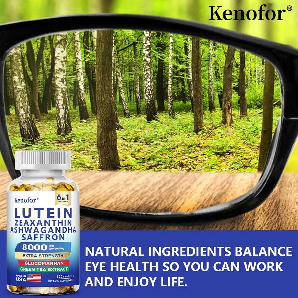 Lutein and Zeaxanthin Supplements, 8000mg Per Serving | Essential Eye Vitamins & Vision Health Dietary Supplement, NON-GMO