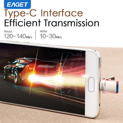 Eaget Super Mini USB Pen Drive Pendrive 2 in 1 USB Type C& USB A Interface USB Flash Drive 120Mb/s USB 3.2 Key USB Memory Stick