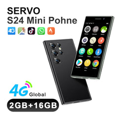 هاتف ذكي أصلي SERVO S24 Mini 4G Cellular GPS Android 10.0 التعرف على الوجه 2 جيجابايت / 16 جيجابايت 2000 مللي أمبير في الساعة شاشة 3 بوصات هواتف محمولة صغيرة