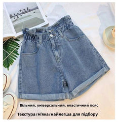 High Waist A-Line Wide Leg Jeans orts Women's Cuffed Loose Slimming High Waist Flower Bud Pants Summer Casual orts