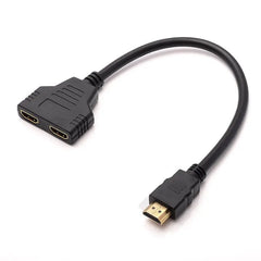 HDTV 1 in 2 1080P HDTV Splitter Adapter Male To 2 Female Head Adapter HD Male To Female Conversion Cable