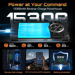 Cubot kingkong power 5, Rugged Smartphone Android 15, 15300mAh Battery, 6.88" 120Hz Screen, 16GB RAM (6+10), 128GB ROM, MTK G100