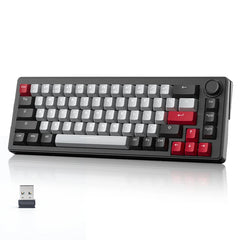 DAREU 2.4G Wireless Mechanical Gaming Keyboard 4000mAh Red Switch All Key Non-conflict Rainbow Lighting with Multifunction Knob