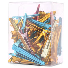 A Box Of  Mini Barber Clips: Heat-Resistant Metal Hairpins for DIY Coloring, Professional Salon & Home Haircut Styling Tools