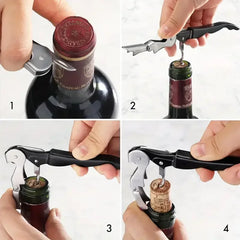 1pc Premium Stainless Steel Wine Bottle Opener - Multi-Functional Cork Screw & Beer Cap Remover for Bar, Kitchen, Home Use