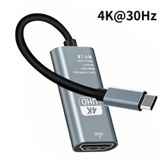محول من النوع C إلى HDMI بدقة 4K وتردد 60 هرتز، كابل USB C USB3.1 ذكر إلى كابل HDTV أنثى لأجهزة الكمبيوتر المحمول والكمبيوتر اللوحي والتلفزيون وماك بوك