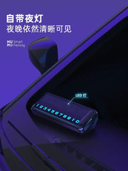 1PC Solar Car Phone Number Plate Led Lighting Temporary Parking Card Hidden Plates Car Park Stop Multiple Number Parking Gadgets