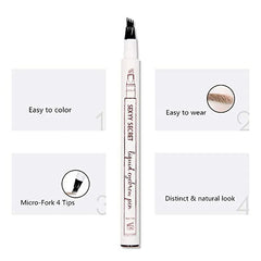 Dark Brown Eyebrow Pencil Microblading Eyebrow Pen Makeup Waterproof 4 Tip Eyebrow Pen Black Liquid Pen Enhancer Cosmetic