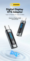 Essager USB 2.0 OTG Adapter 240W Fast Charging USB C To Type C Display Adapter OTG Connector For Samsung Xiaomi Huawei Lenovo