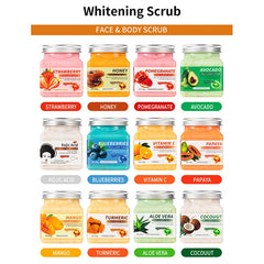 350g Big Bottle Body Skin Scrub Deep Cleansing Face Exfoliating Hydrating Scrub Fruit Scented Mud Exfoliating Gel Body Lotion