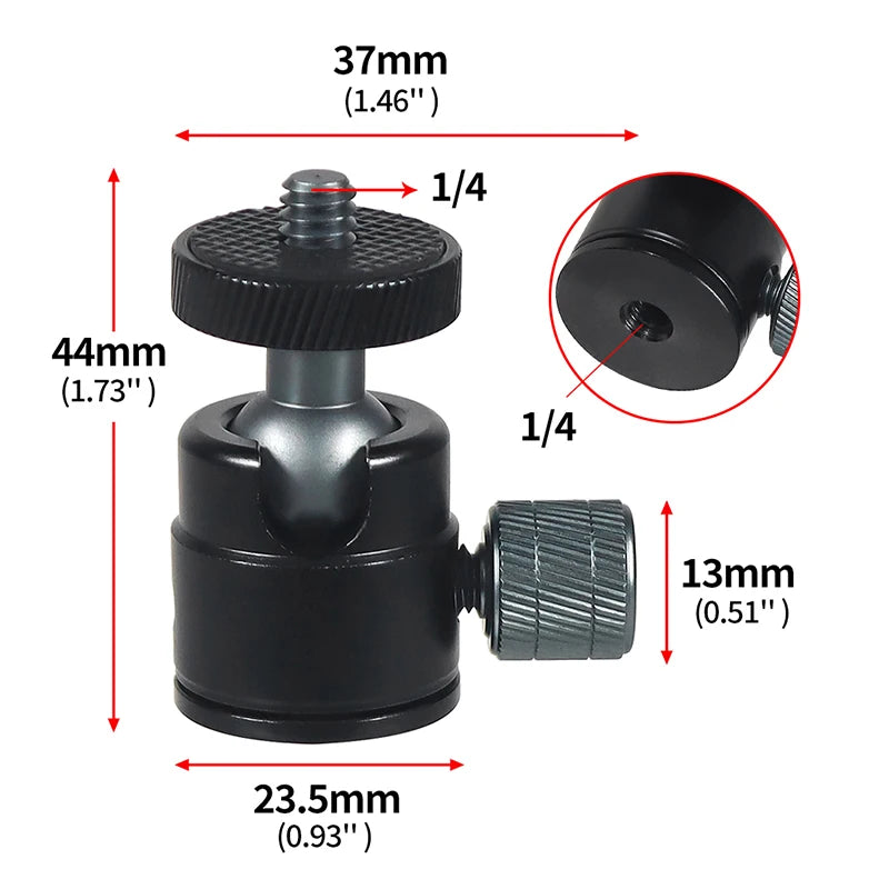 Mini Ball Head 1/4 Screw Mount 360 Swivel for Canon Nikon Sony Camcorder DV LED Light Bracket DSLR Camera Tripod Ballhead Stand